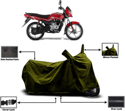 Amexride Two Wheeler Cover for Bajaj(Platina 100 BS6, Green)