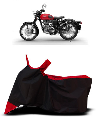 VESMEI Two Wheeler Cover for Royal Enfield(Classic Chrome, Red)