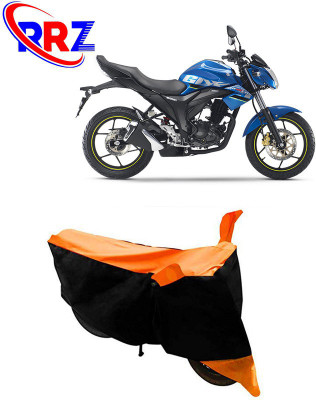 RRZ Waterproof Two Wheeler Cover for Suzuki(Gixxer 250, Black, Orange)