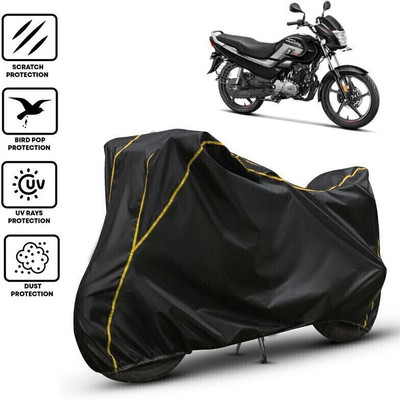 Shiv Kanha Waterproof Two Wheeler Cover for Hero(Super Splendor, Black, Yellow)