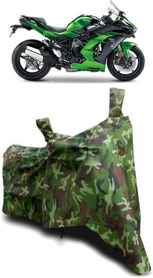 ATBROTHERS Waterproof Two Wheeler Cover for Kawasaki(Ninja H2 SX BS6, Multicolor, Green)