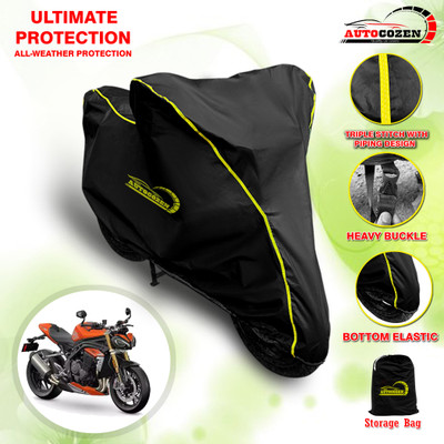 AUTOCOZEN Waterproof Two Wheeler Cover for Triumph(Speed Triple, Black)