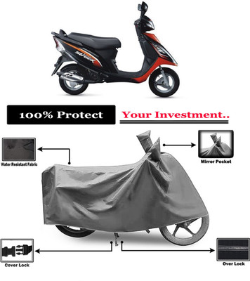 Amexride Two Wheeler Cover for TVS(Scooty Streak, Grey)