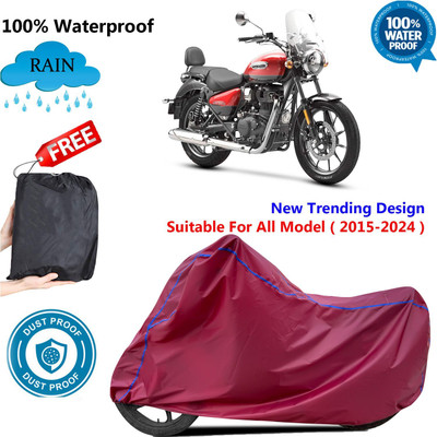 AutoGalaxy Waterproof Two Wheeler Cover for Royal Enfield(Meteor 350, Maroon)