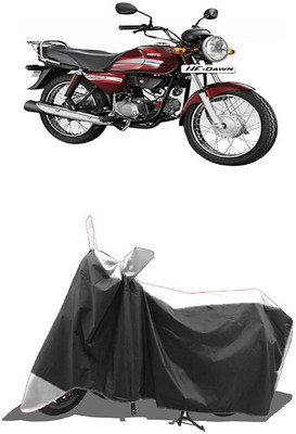 SUGASHRI Waterproof Two Wheeler Cover for Hero(HF Dawn BS6, White, Black)