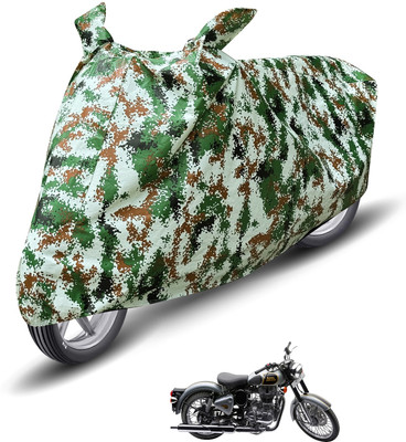 Auto Hub Waterproof Two Wheeler Cover for Royal Enfield(Classic 500, Green)