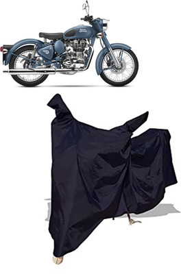 Amexride Two Wheeler Cover for Royal Enfield(Classic Squadron, Black)