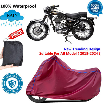 AutoGalaxy Waterproof Two Wheeler Cover for Royal Enfield(Electra Delux, Maroon)