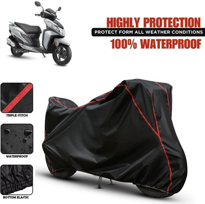 Shiv Kanha Waterproof Two Wheeler Cover for Honda(Dio, Black, Red)