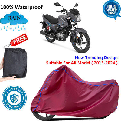 AUTOCAD Waterproof Two Wheeler Cover for Hero(Glamour i3s BS6, Maroon)