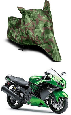 Furious3D Two Wheeler Cover for Kawasaki(Ninja ZX-14R, Multicolor)