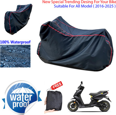 AUTOCAD Waterproof Two Wheeler Cover for Ather(450 X, Black)