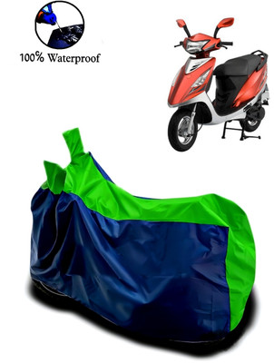 Autofly Waterproof Two Wheeler Cover for TVS(Scooty Streak, Blue, Green)