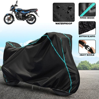 xodi Waterproof Two Wheeler Cover for Bajaj(Platina 110, Black, Blue)
