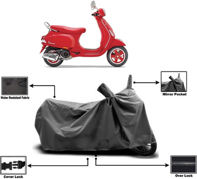 Amexride Two Wheeler Cover for Vespa(Urban Club BS6, Grey)