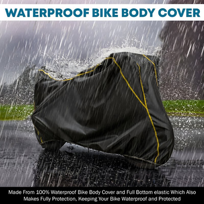 ANTHUB Waterproof Two Wheeler Cover for Royal Enfield(Classic Stealth Black, Black)