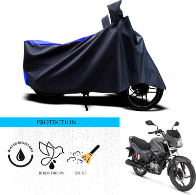 ANTHUB Waterproof Two Wheeler Cover for Hero(New Glamour, Black, Blue)