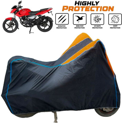 ZAQE Two Wheeler Cover for Bajaj(Pulsar 135 LS DTS-i, Black, Orange, Blue)