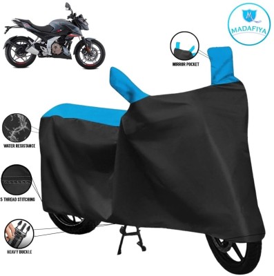 MADAFIYA Waterproof Two Wheeler Cover for Bajaj(Pulsar N160, Black, Blue)