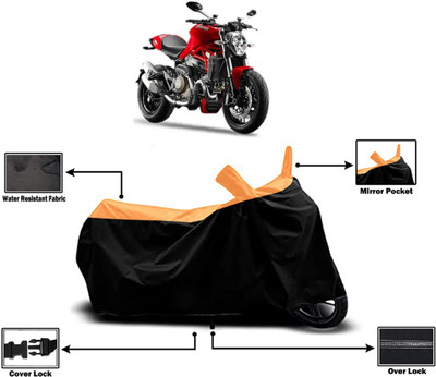 Amexride Two Wheeler Cover for Ducati(Monster 82, Orange)