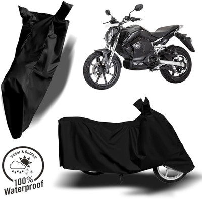 ROYAL AUTO MART Waterproof Two Wheeler Cover for Revolt(RV 400, Black)