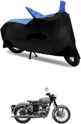 Mdstar Waterproof Two Wheeler Cover for Royal Enfield(Blue, Black)