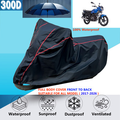 AUTOCAD Waterproof Two Wheeler Cover for Bajaj(Discover 100 DTS-i, Black, Red)