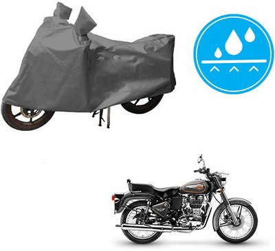 DeepShakshi AUTOMOTIVE Waterproof Two Wheeler Cover for Royal Enfield(Bullet 500, Grey)