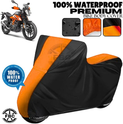 OliverX Waterproof Two Wheeler Cover for KTM(390 Adventure, Black, Orange)