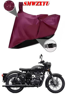 smwzxyu Waterproof Two Wheeler Cover for Royal Enfield(Classic Stealth Black, Maroon)