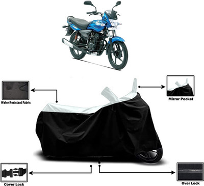 Amexride Two Wheeler Cover for Bajaj(Platina 125, White)
