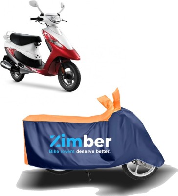 ZIMBER Two Wheeler Cover for TVS(Scooty Pep+, Orange, Blue)