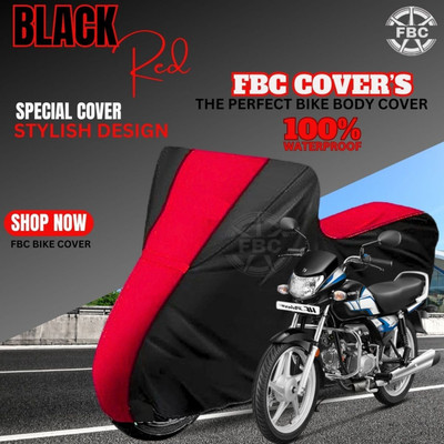 FBC Waterproof Two Wheeler Cover for Hero(HF Deluxe, Black)