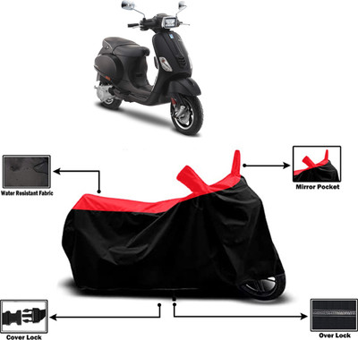Amexride Two Wheeler Cover for Piaggio(Vespa SXL 125, Red)