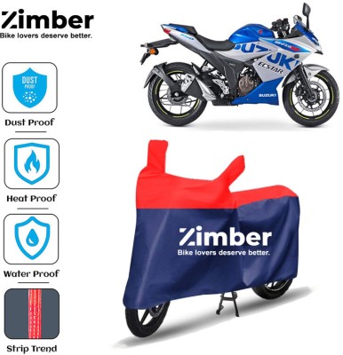 ZIMBER Two Wheeler Cover for Suzuki(Gixxer SF 250, Red, Blue)