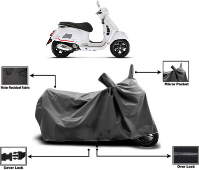 Amexride Two Wheeler Cover for Vespa(GTS Super 125, Grey)