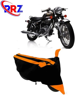 RRZ Waterproof Two Wheeler Cover for Royal Enfield(Electra Delux, Black, Orange)