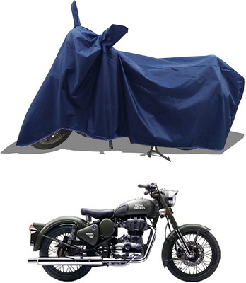 KEDIT Two Wheeler Cover for Royal Enfield(Classic Chrome, Blue)