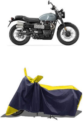 SUGASHRI Waterproof Two Wheeler Cover for Triumph(Scrambler 1200 BS6, Yellow, Blue)