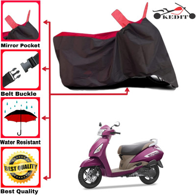 KEDIT Two Wheeler Cover for TVS(Jupiter Grande BS6, Red, Black)