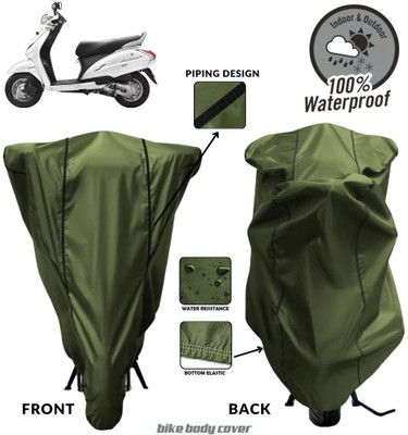 MADAFIYA Two Wheeler Cover for Honda(Activa 125, Green, Black)