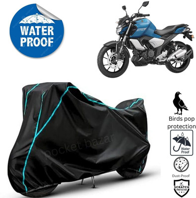 pocket bazar Waterproof Two Wheeler Cover for Yamaha(FZ S V3, Black)