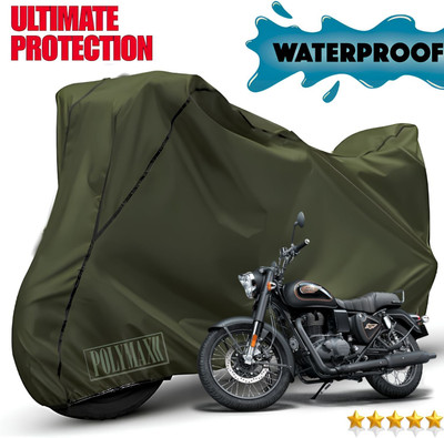 POLYMAXX Waterproof Two Wheeler Cover for Royal Enfield(Bullet 350, Green, Black)
