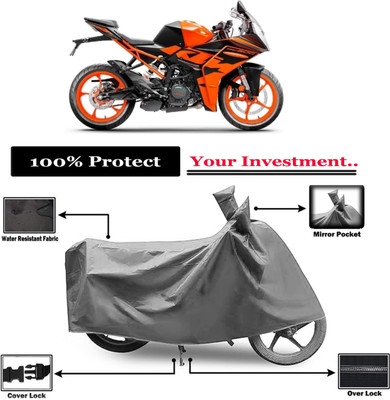 Amexride Two Wheeler Cover for KTM(RC 200, Grey)