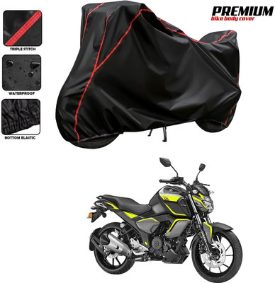 DeepShakshi AUTOMOTIVE Two Wheeler Cover for Yamaha(FZ S V3, Black, Red)
