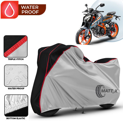 MATT_X Waterproof Two Wheeler Cover for KTM(Duke 390, Silver, Black)
