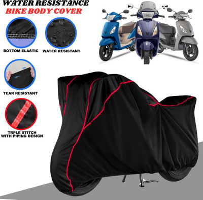 SRP PRODUCT Waterproof Two Wheeler Cover for TVS(Jupiter, Black, Red)