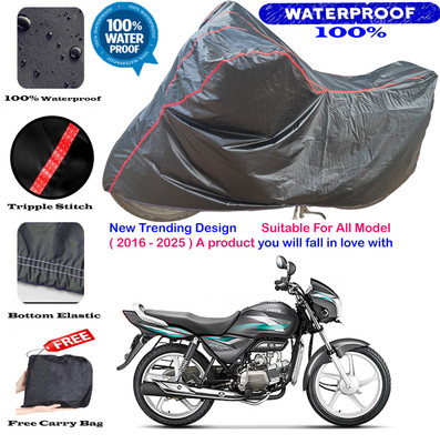 OliverX Waterproof Two Wheeler Cover for Hero(Splendor PRO, Black, Red)
