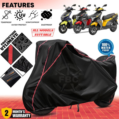 AutoGalaxy Waterproof Two Wheeler Cover for TVS(NTORQ, Black, Red)