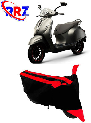 RRZ Waterproof Two Wheeler Cover for Bajaj(Chetak, Black, Red)